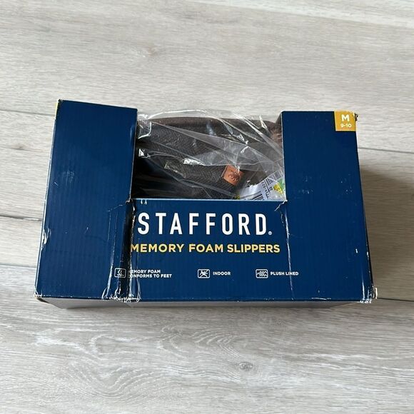 Stafford Scuff Mens Slip-On Slippers memory foam slippers Size M (9-10) in BROWN - Picture 3 of 5